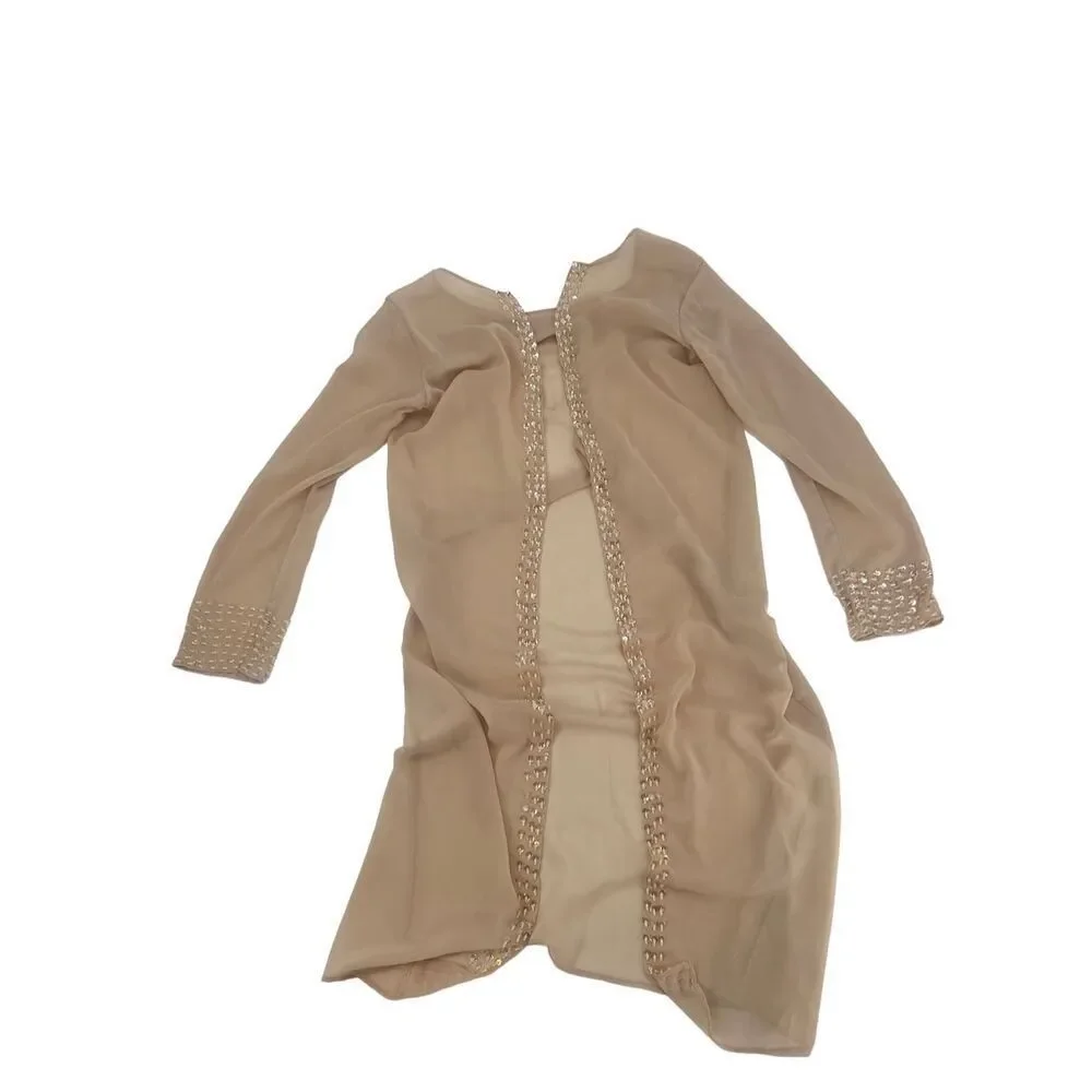 Vintage silky pants set with sheer cover / jacket